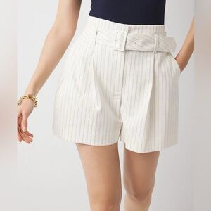 WHBM High-Rise Pinstripe Belted Short.  
Size 6.